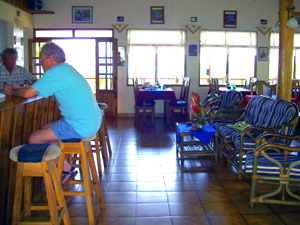 The bar and lounge area is in the same large space as the restaurant has the same beautiful views.